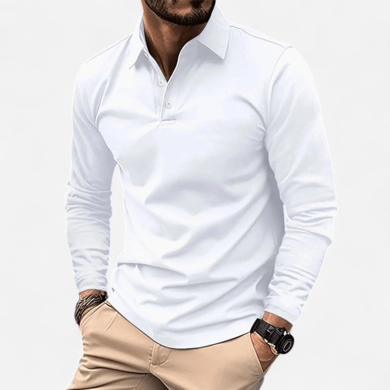 Québec Élégance Shirt Ralph - Polo décontracté à manches longues en polyester premium