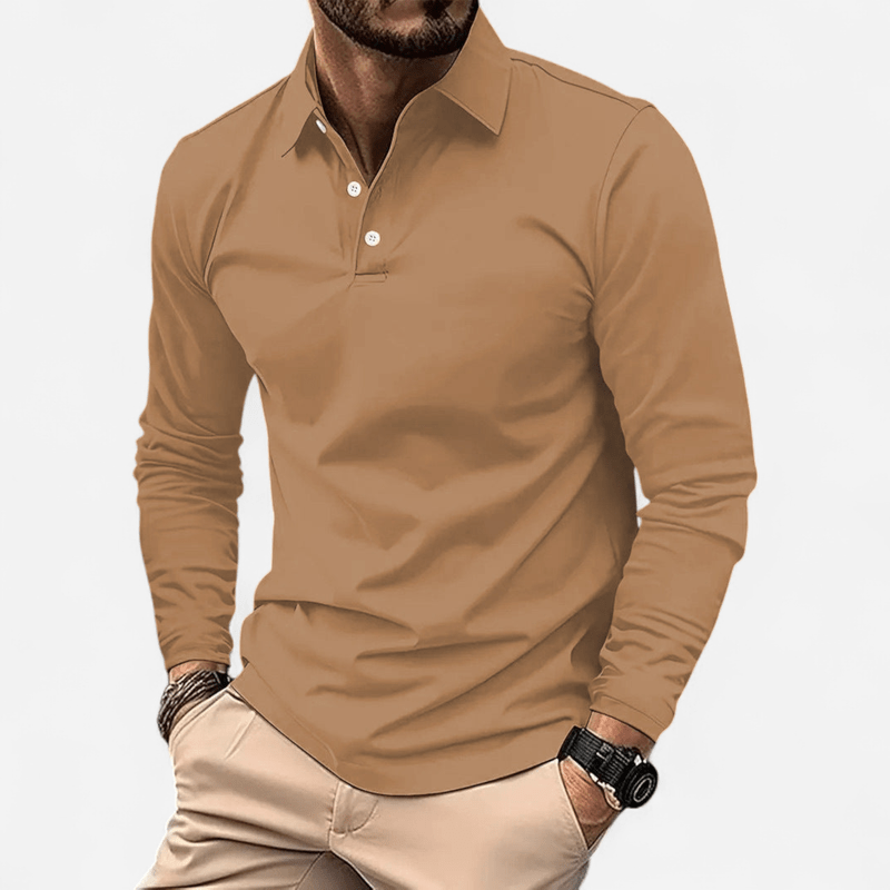 Québec Élégance Shirt Ralph - Polo décontracté à manches longues en polyester premium