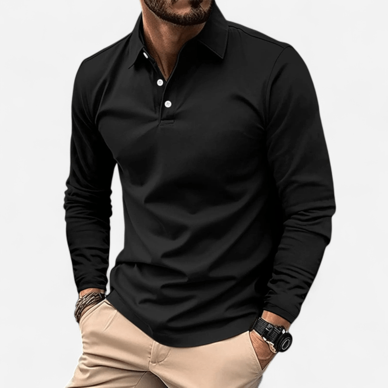 Québec Élégance Shirt Ralph - Polo décontracté à manches longues en polyester premium