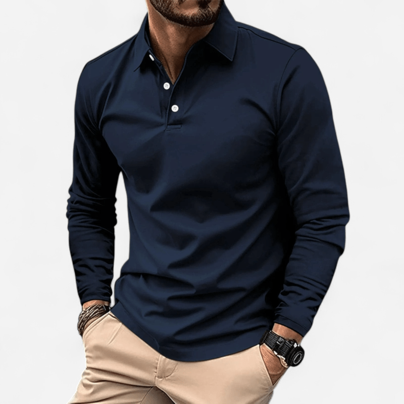 Québec Élégance Shirt Ralph - Polo décontracté à manches longues en polyester premium