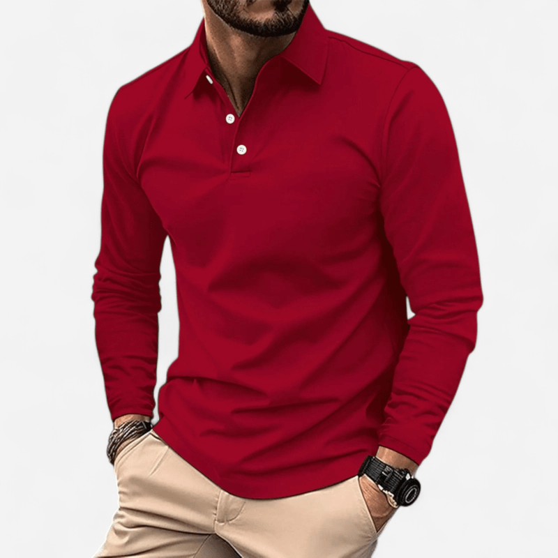 Québec Élégance Shirt Ralph - Polo décontracté à manches longues en polyester premium