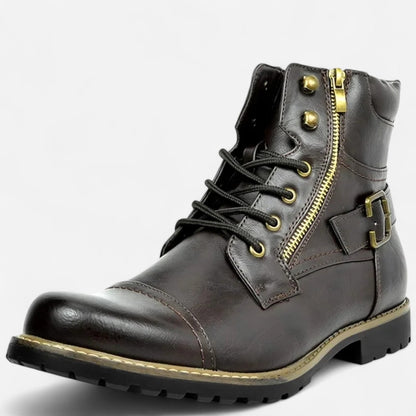 Québec Élégance Shoes Damon - Bottines en cuir à lacets élégantes et confortables