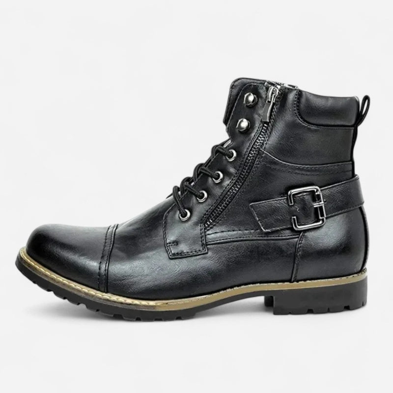 Québec Élégance Shoes Damon - Bottines en cuir à lacets élégantes et confortables