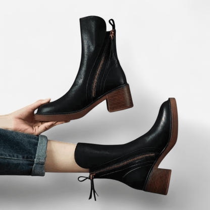 Québec Élégance Shoes Grazia - Bottes en cuir à la cheville alliant confort et style