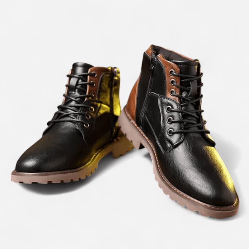 Québec Élégance Shoes Jethro - Bottines en cuir robuste à lacets pour un style durable
