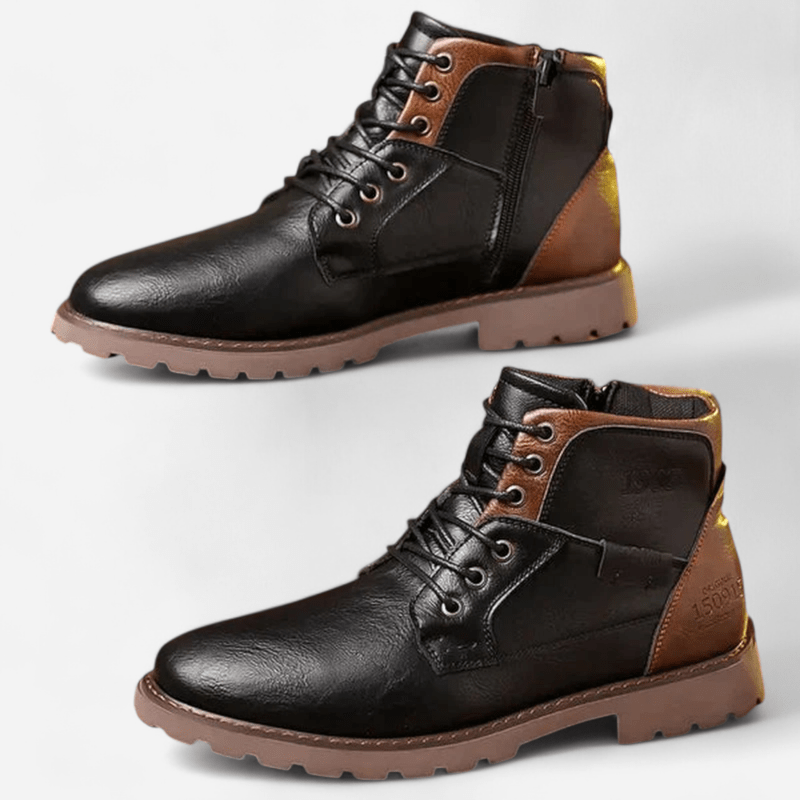 Québec Élégance Shoes Jethro - Bottines en cuir robuste à lacets pour un style durable