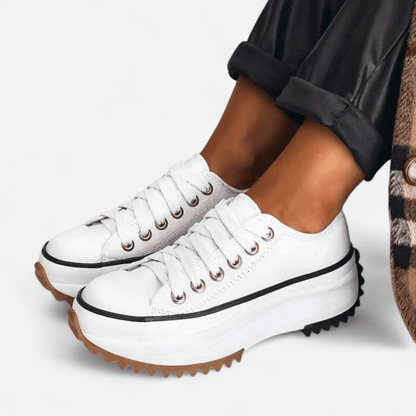 Québec Élégance Shoes Marley - Baskets en cuir à plateforme au style tendance