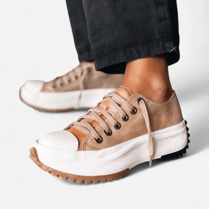 Québec Élégance Shoes Marley - Baskets en cuir à plateforme au style tendance