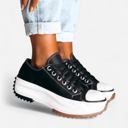 Québec Élégance Shoes Marley - Baskets en cuir à plateforme au style tendance