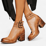 Québec Élégance Shoes Mona - Bottine moderne et élégante en cuir véritable