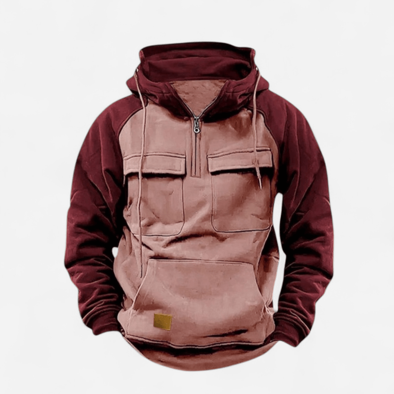 Québec Élégance Sweater Adrian - Hoodie d'extérieur colorblock confortable et tendance