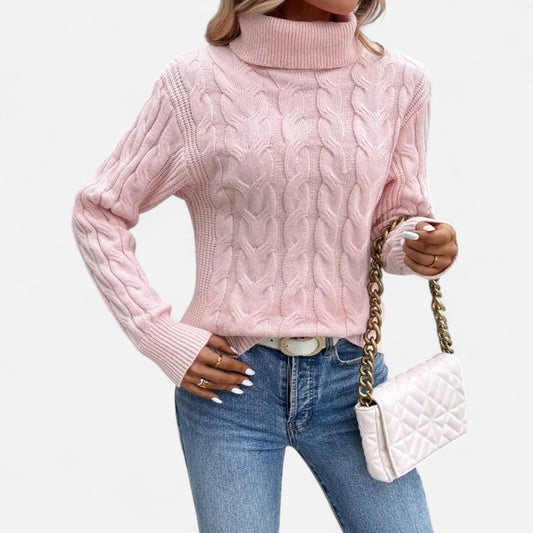 Québec Élégance Sweater Brenda - Pull à col roulé en tricot pour un style élégant