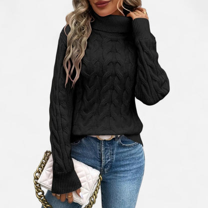 Québec Élégance Sweater Brenda - Pull à col roulé en tricot pour un style élégant
