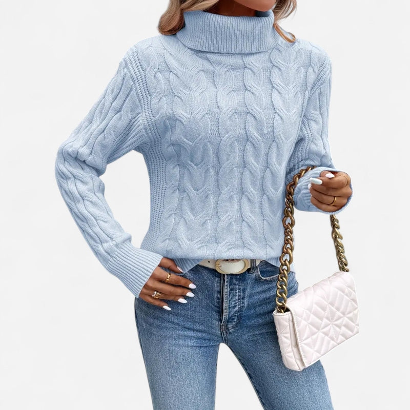 Québec Élégance Sweater Brenda - Pull à col roulé en tricot pour un style élégant