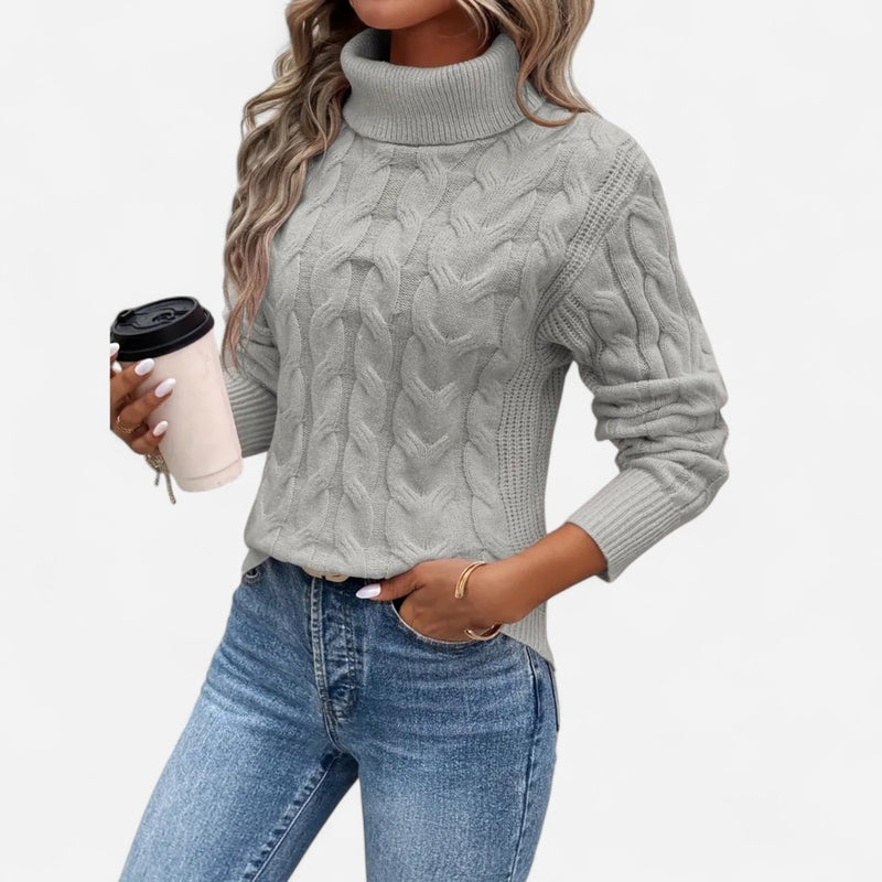 Québec Élégance Sweater Brenda - Pull à col roulé en tricot pour un style élégant