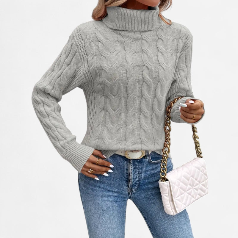Québec Élégance Sweater Brenda - Pull à col roulé en tricot pour un style élégant