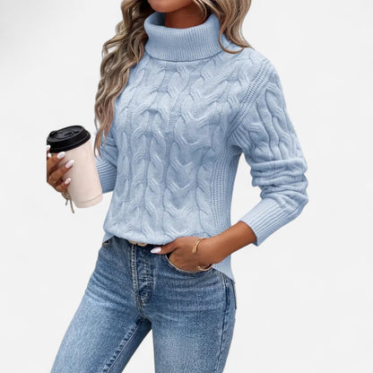 Québec Élégance Sweater Brenda - Pull à col roulé en tricot pour un style élégant
