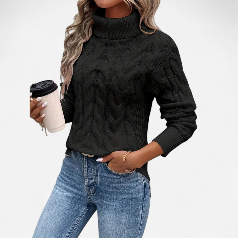 Québec Élégance Sweater Brenda - Pull à col roulé en tricot pour un style élégant