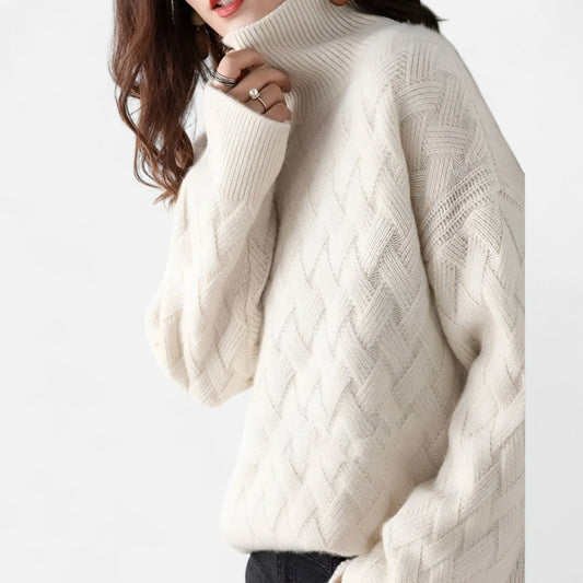 Québec Élégance Sweater Colette - Pull en cachemire col roulé chic et confortable