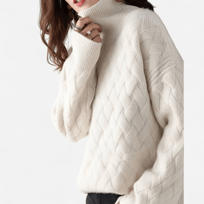Québec Élégance Sweater Colette - Pull en cachemire à col roulé luxueux et confortable