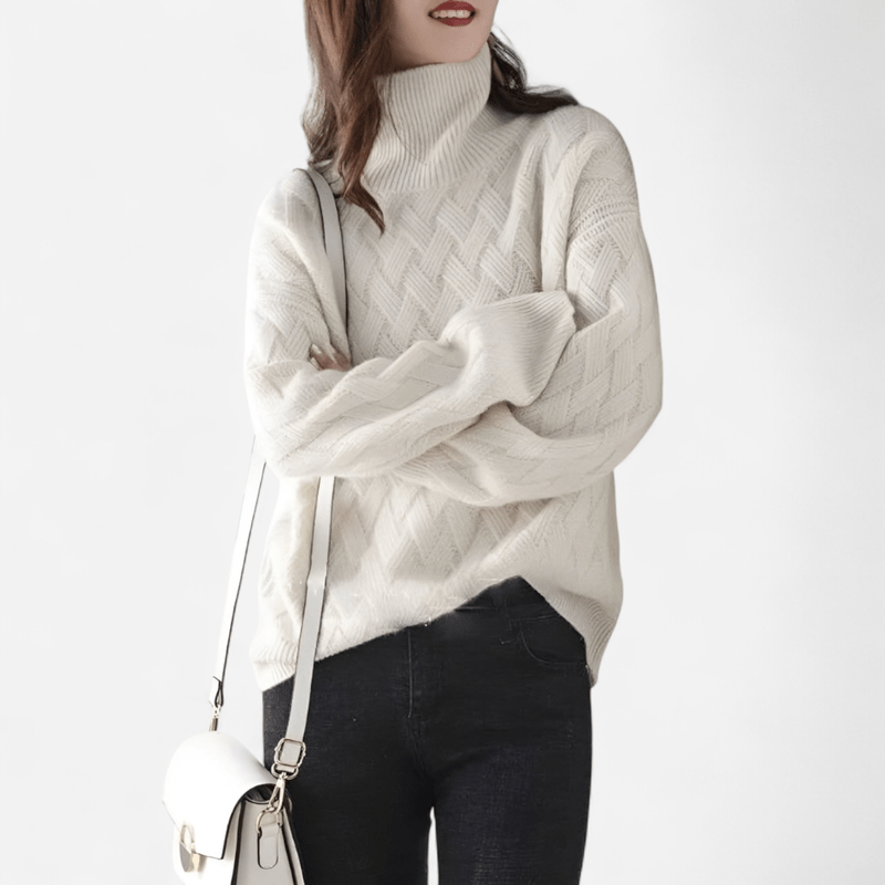 Québec Élégance Sweater Colette - Pull en cachemire à col roulé luxueux et confortable