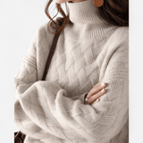 Québec Élégance Sweater Colette - Pull en cachemire à col roulé luxueux et confortable