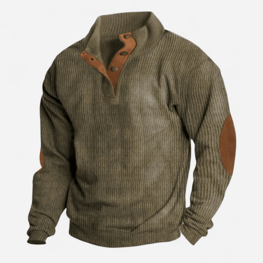 Québec Élégance Sweater Friedrich - Pull à côtes avec boutons pour un style élégant