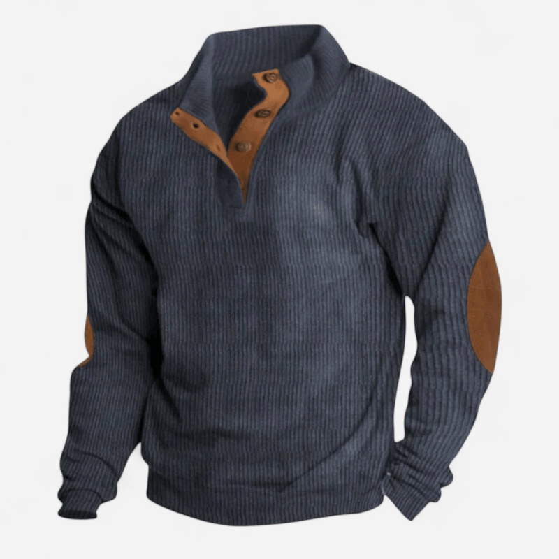 Québec Élégance Sweater Friedrich - Pull à côtes avec boutons pour un style élégant