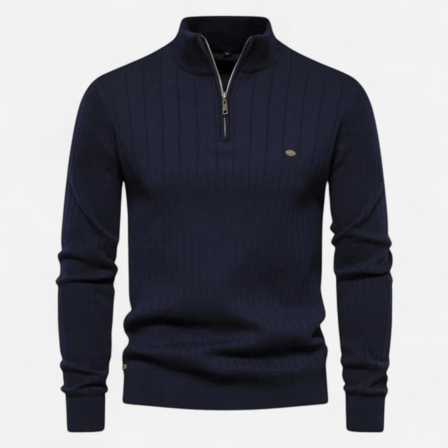 Québec Élégance Sweater Jenson - Pull à fermeture éclair quart de tour avec rayures élégantes