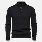 Québec Élégance Sweater Jenson - Pull à fermeture éclair quart de tour avec rayures élégantes
