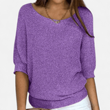 Québec Élégance Sweater Maya - Pull en maille croisée élégant pour un style raffiné