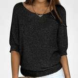 Québec Élégance Sweater Maya - Pull en maille croisée élégant pour un style raffiné