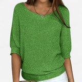 Québec Élégance Sweater Maya - Pull en maille croisée élégant pour un style raffiné