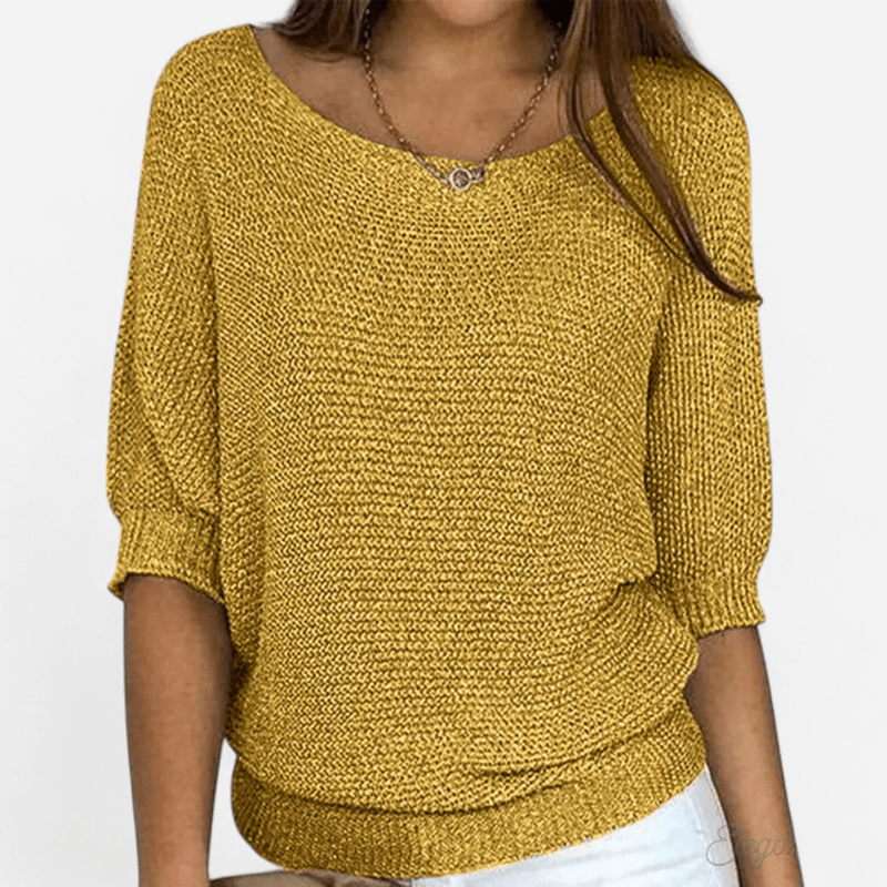 Québec Élégance Sweater Maya - Pull en maille croisée élégant pour un style raffiné