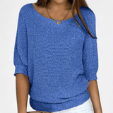 Québec Élégance Sweater Maya - Pull en maille croisée élégant pour un style raffiné