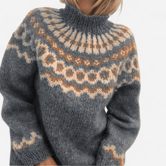 Québec Élégance Sweater Olivia - Col roulé épais et douillet pour un confort luxueux