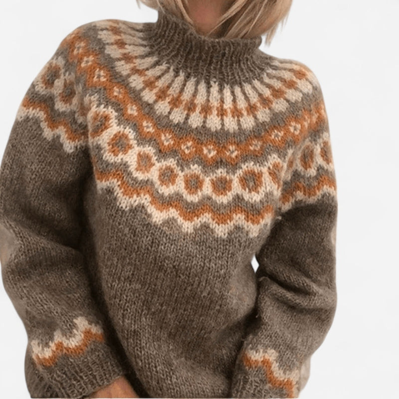 Québec Élégance Sweater Olivia - Col roulé épais et douillet pour un confort luxueux