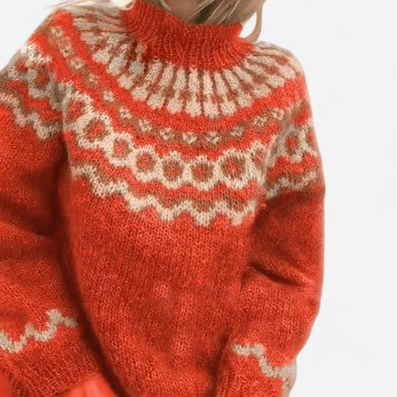 Québec Élégance Sweater Olivia - Col roulé épais et douillet pour un confort luxueux