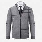 Québec Élégance Sweater Pat - Pull entièrement zippé en polyester pour homme