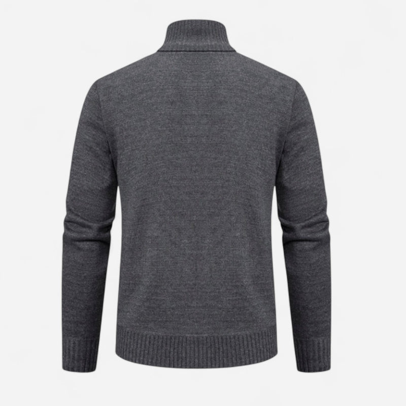 Québec Élégance Sweater Pat - Pull entièrement zippé en polyester pour homme