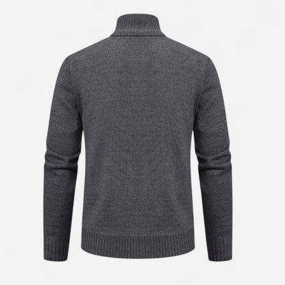 Québec Élégance Sweater Pat - Pull entièrement zippé en polyester pour homme