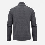 Québec Élégance Sweater Pat - Pull entièrement zippé en polyester pour homme