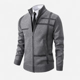 Québec Élégance Sweater Pat - Pull entièrement zippé en polyester pour homme