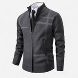 Québec Élégance Sweater Pat - Pull entièrement zippé en polyester pour homme