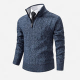Québec Élégance Sweater Rob - Pull en tricot zippé quart de tour pour un style décontracté