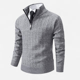 Québec Élégance Sweater Rob - Pull en tricot zippé quart de tour pour un style décontracté