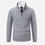 Québec Élégance Sweater Rob - Pull en tricot zippé quart de tour pour un style décontracté