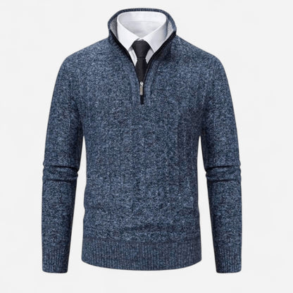 Québec Élégance Sweater Rob - Pull en tricot zippé quart de tour pour un style décontracté