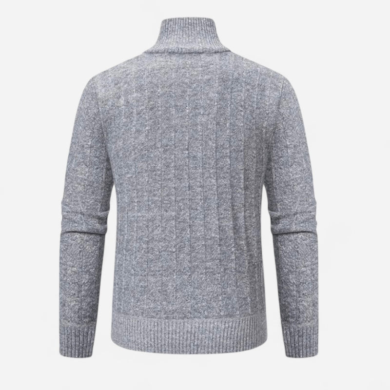 Québec Élégance Sweater Rob - Pull en tricot zippé quart de tour pour un style décontracté