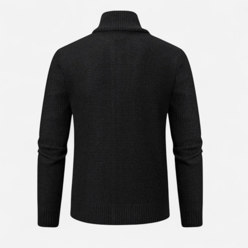 Québec Élégance Sweater Ronan - Pull confort zippé en polyester doux et polyvalent